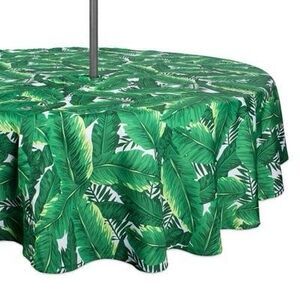 DII Design Imports CAMZ37320 52” Banana Leaf Outdoor Round Tablecloth w Zipper